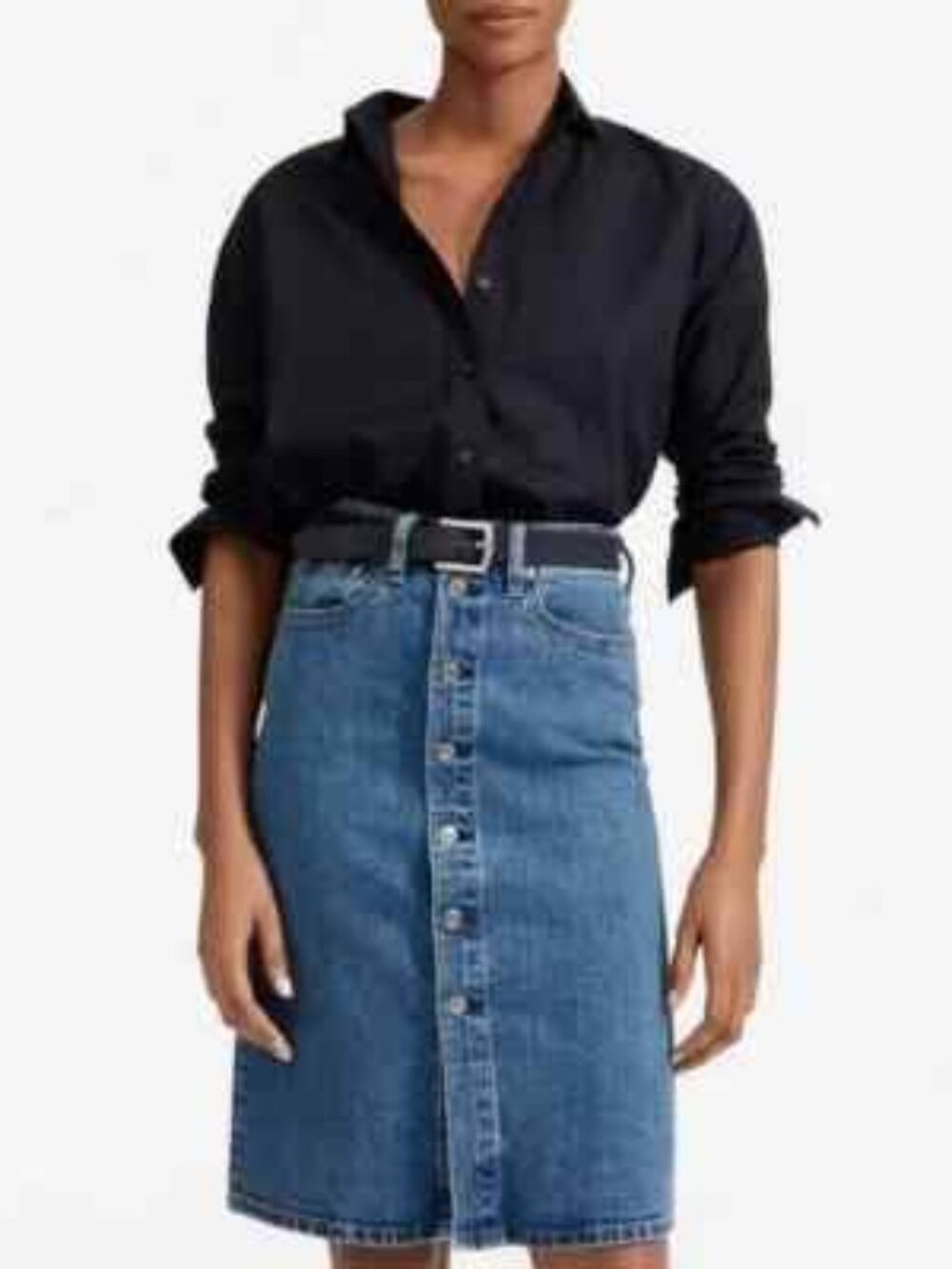 Everlane The Denim Pencil Skirt, Button Front, EUC, Size 2/26